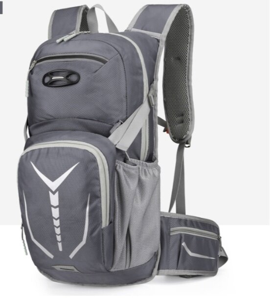Рюкзак для прогулок, занятия активными видами спорта, езды на вело/мото из непромакаемой ткани , с отделением для гидратора цвет серый
