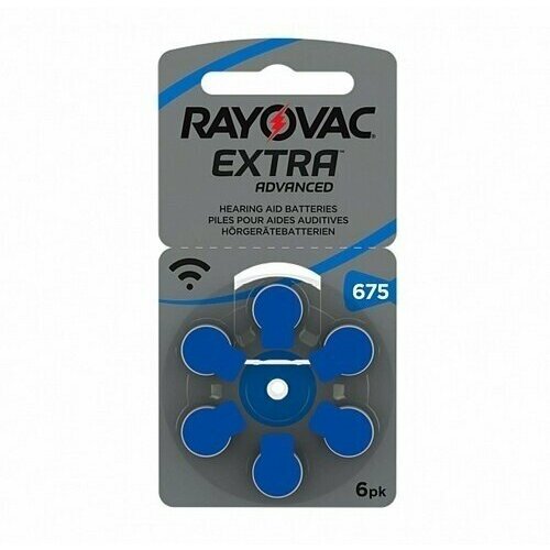 Батарейки для слуховых аппаратов Rayovac Extra 675 (60 шт) батарейки rayovac extra 675 pr44 для слуховых аппаратов 5 блистеров 30 батареек