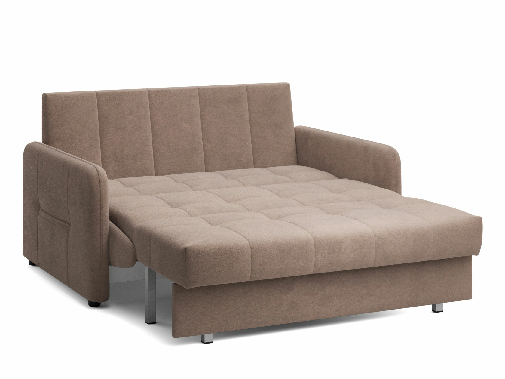 Прямой диван Первый Мебельный Гибсон Бежевый, велюр 160 см Без ящика - фотография № 3