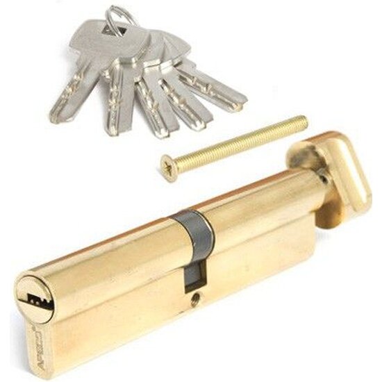 Цилиндр (Личинка замка) Apecs SM-120-C-G, золото, ключ-вертушка