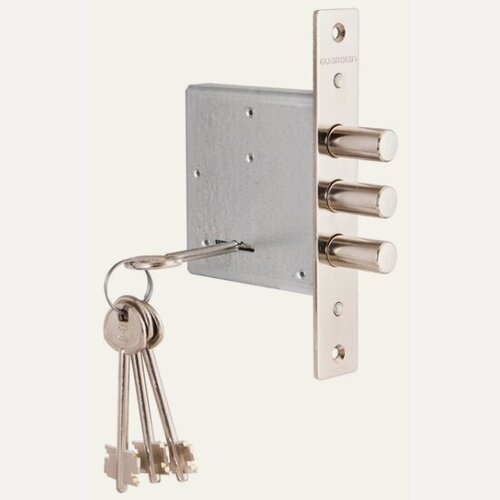 Изображение товара Замок врезной сувальдный Гардиан ЗВ 10.01 (с отв. планкой и накладкой), 4 кл. /123:447/