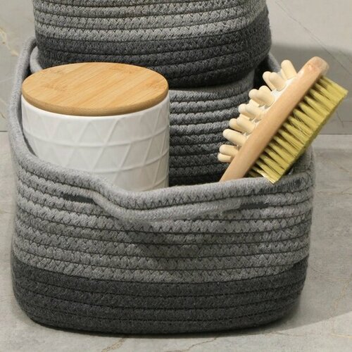 Набор корзин elemento 3 шт хлопок серый 2819₽