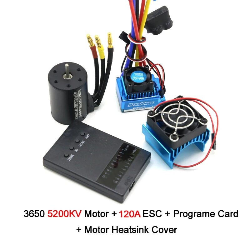 Бесщеточный мотор 3650/3100KV / 3900KV / 4300KV / 5200KV & ESC 45A 60A 80A 120A комплект для RC машины, Синий