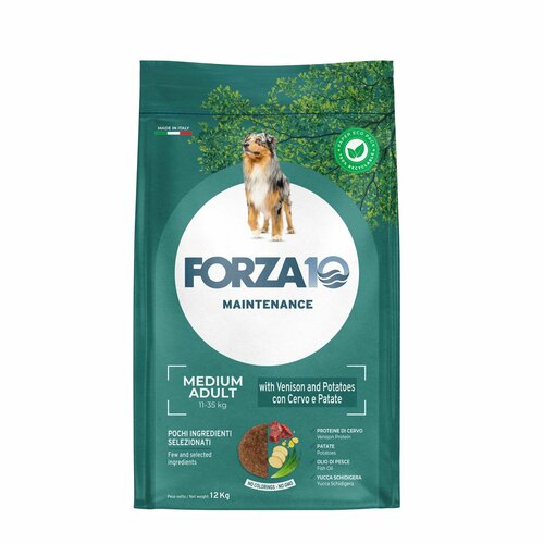 Сухой корм FORZA10 Medium Adult Maintenance для взрослых собак средних пород, оленина/картофель 12кг
