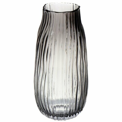 Ваза стеклянная настольная 26 см Y6-6367 графит, современная