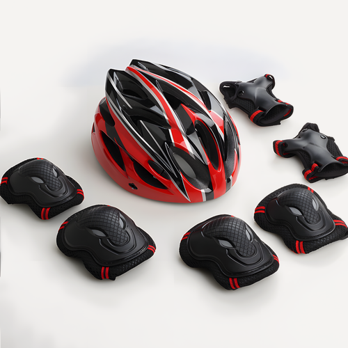 Изображение товара Комплект защиты GRACESLIDE для роликовых коньков и скейтбординга, черно-красный/черный, размер М