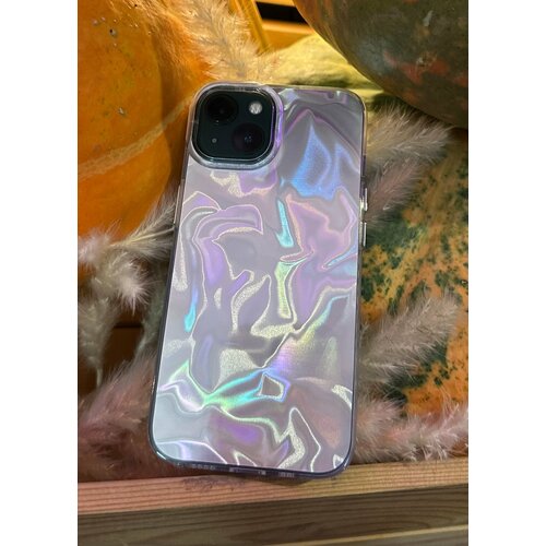 Силиконовый чехол для iPhone 13 / Айфон 13 бампер, прозрачный серебристый, бесцветный, белый