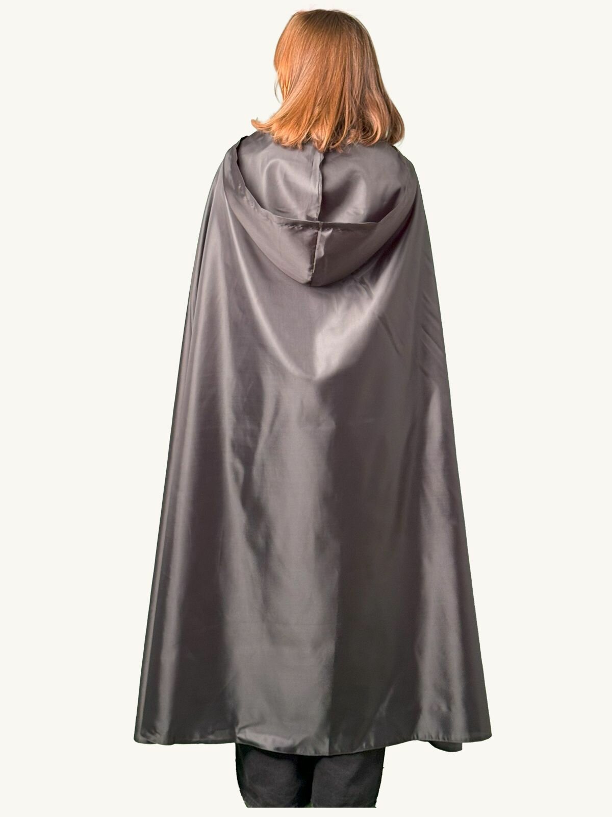 Карнавальный плащ-мантия с капюшоном чёрный (на рост 164-170) — фото 1