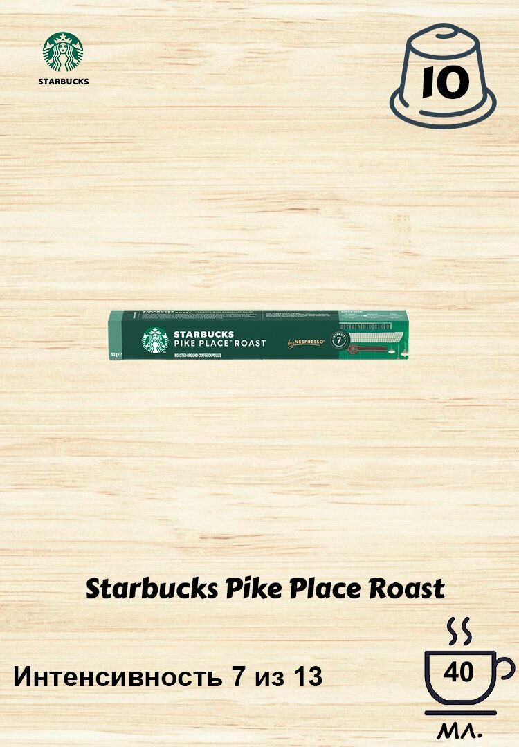 Кофе в капсулах Starbucks Pike Place Roast, 10 кап. в уп.