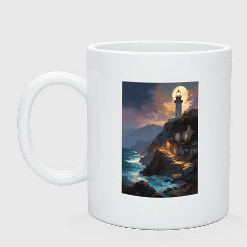 Маяк у обрыва Керамическая кружка