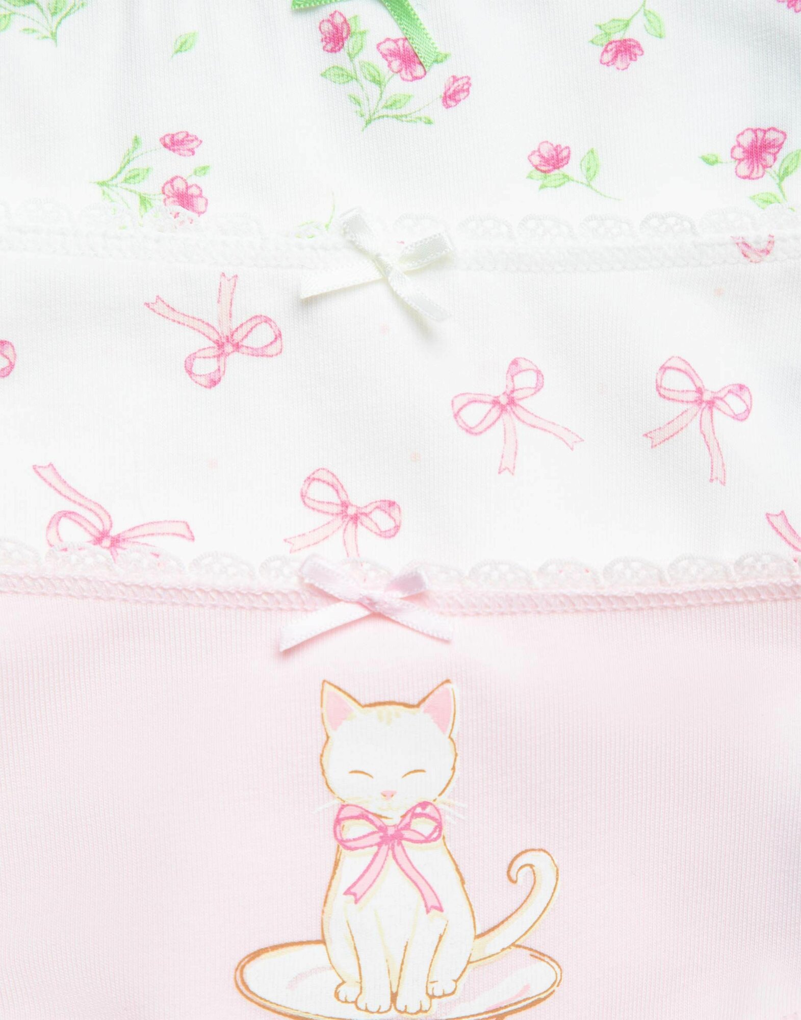 Трусы Gloria Jeans, 3 шт., размер 6-8л/122-128, белый/розовый — фото 1