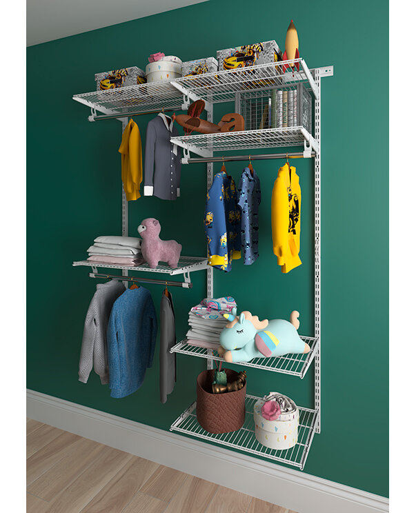 Гардеробная система хранения практик Optima G120 белая 2050x1300x450 мм 6 полок