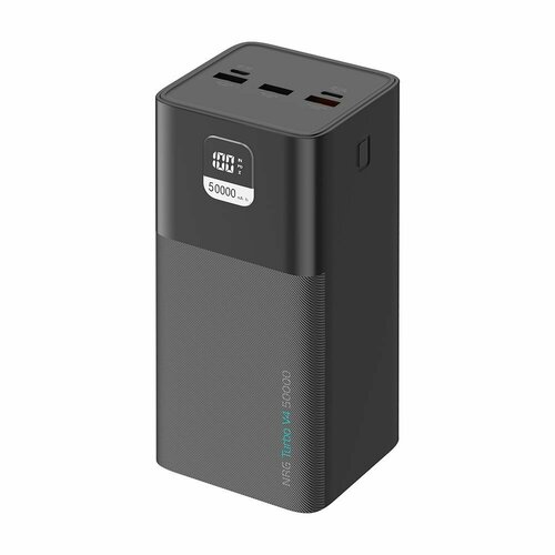 Внешний аккумулятор NRG Turbo V4 50000 мА-ч, дисплей, powerbank черный, Deppa, 33685
