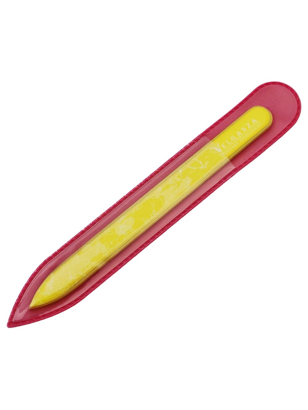 Стеклянная пилка для ногтей Bohemia Velganza 3D, 13,5 см, желтая