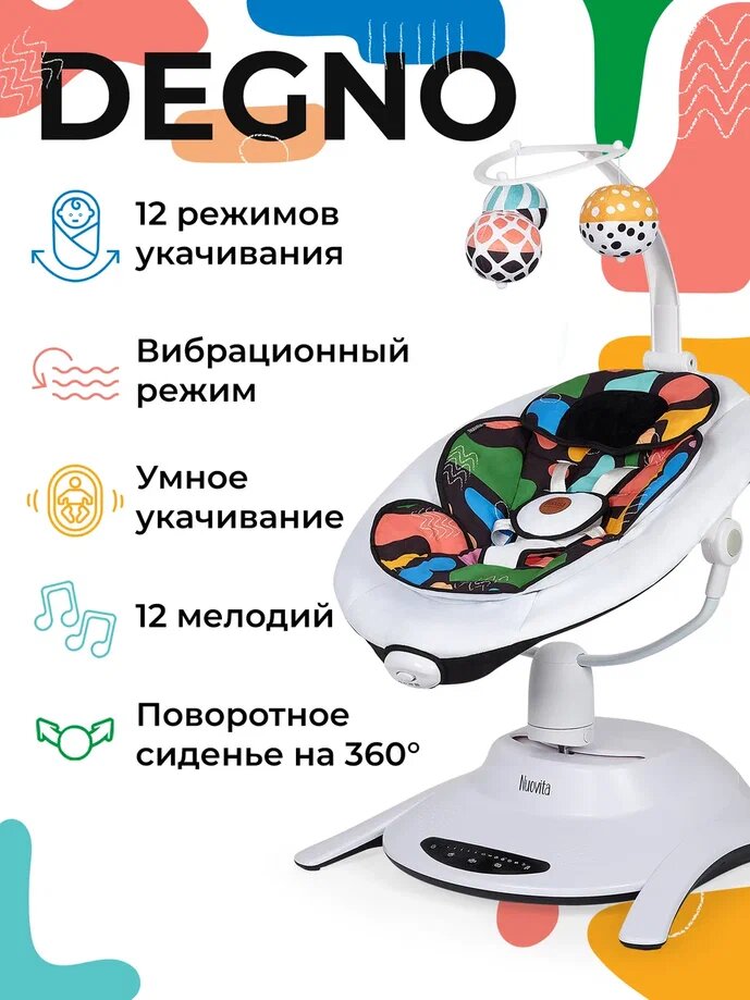Шезлонг с электронной функцией качения Nuovita Degno Bianco (Bianco fumoso/Белый, Дымчато-белый)