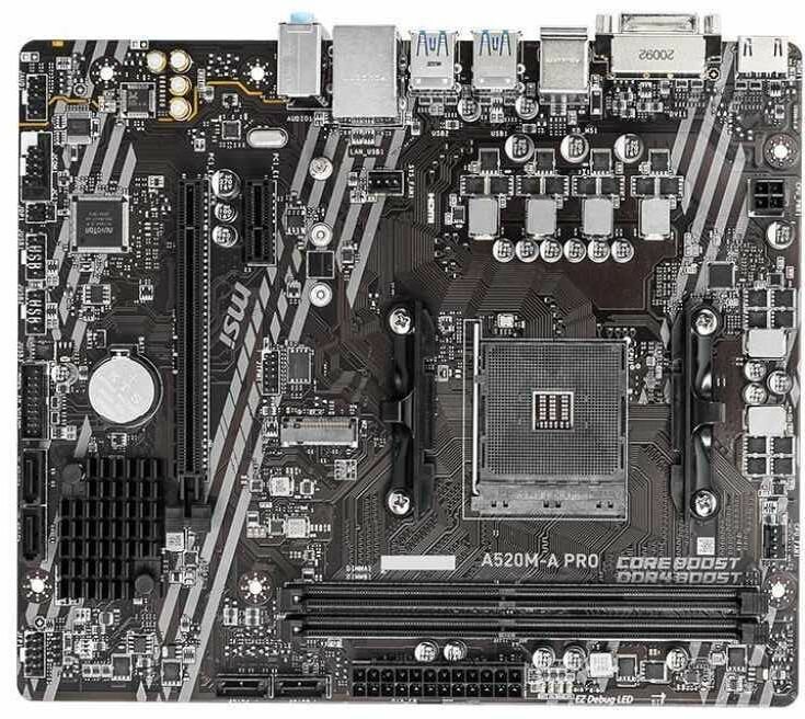 Материнская плата MSI A520M-A PRO, SocketAM4, AMD A520, mATX