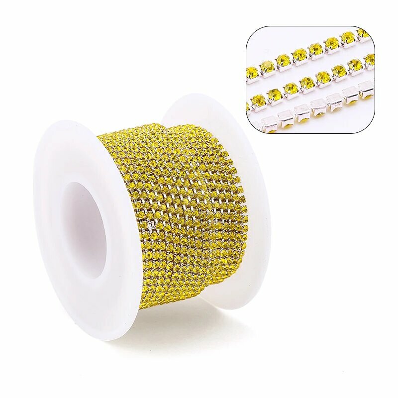 Стразовая цепочка citrine silver, 2 ярда