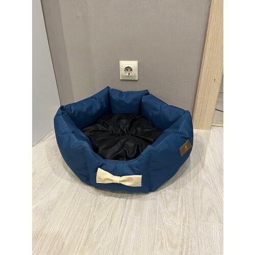 Лежанка для кошек Моя Котя «Бантик» цвет синий