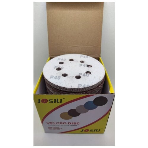 Шлифовальный круг на липучке Josili (c отверстиями) P40 125 мм 15600-96