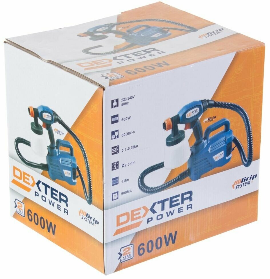Краскопульт Dexter Power PLD3112B, 600 Вт, 1000 мл/мин. - фотография № 6