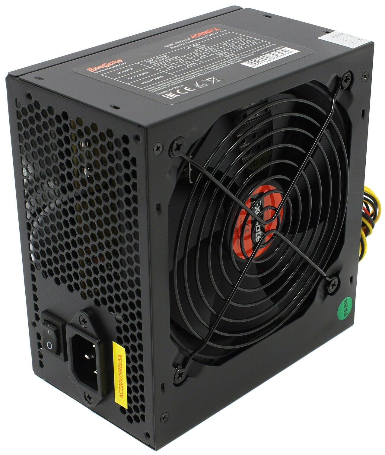 Блок питания ATX Exegate EX224732RUS 400W, black, 12cm fan, 24p+4p, 6/8p PCI-E, 3*SATA, 2*IDE, FDD - фото №3