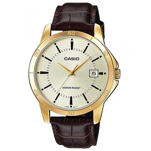 Наручные часы CASIO MTP-V004GL-9A, золотой, коричневый наручные часы casio collection mtp v004gl 9a золотой коричневый