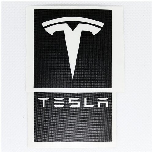 Трафарет наклейка Тесла 50х50мм на монтажной плёнке, 2шт Tesla