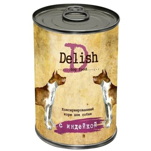 Влажный корм Delish для собак индейка 400 гр