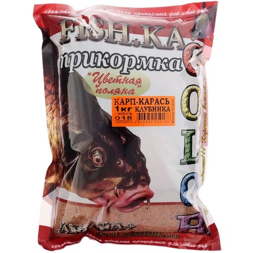 Прикормка Fish-ka Карп-Карась клубника, вес 1 кг 1474158