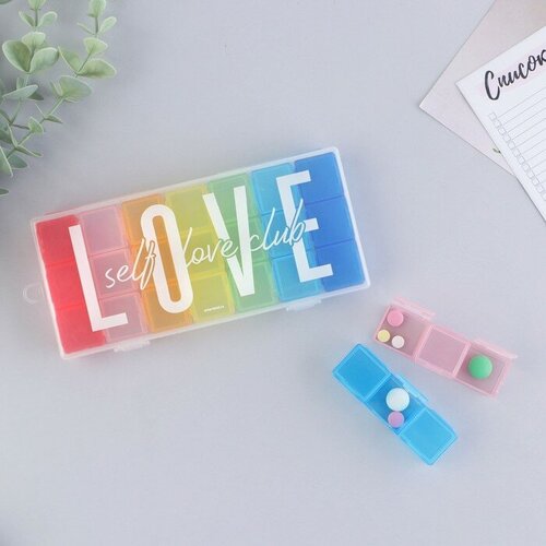 Набор таблетниц КНР "Love",7 шт, разноцветные, 16,5х7,5 см (7801807)