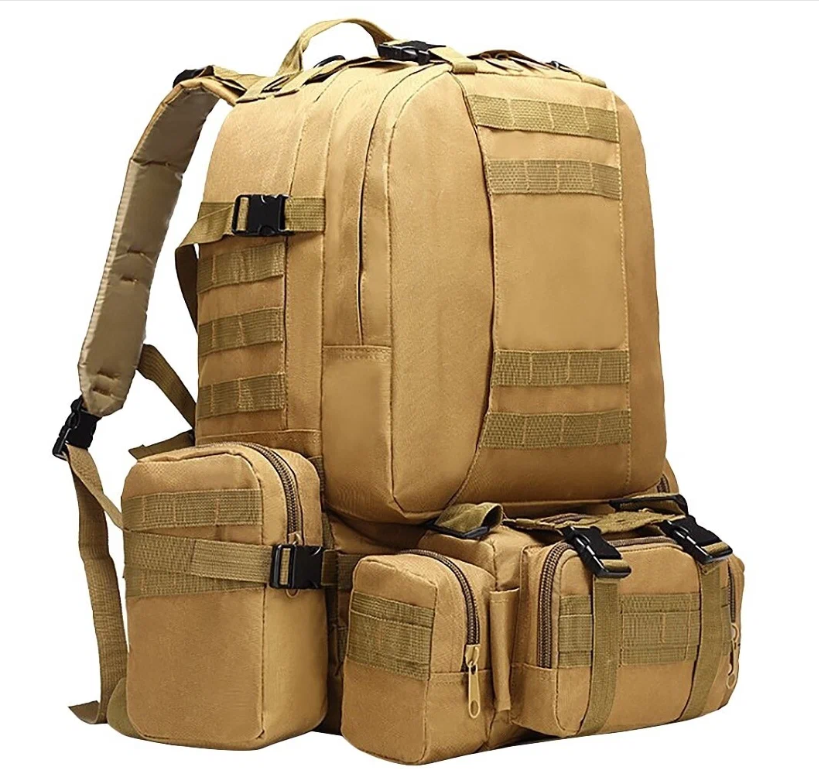 Рюкзак тактический с подсумками на 60-65 литров цвет песок