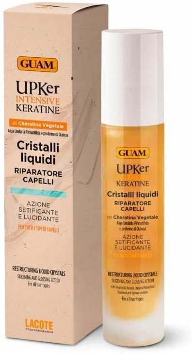 Масло Guam UPKer Intensive Keratin Масло для волос восстанавливающее разглаживающее с Кератином, Cristalli Liquidi, 50 мл