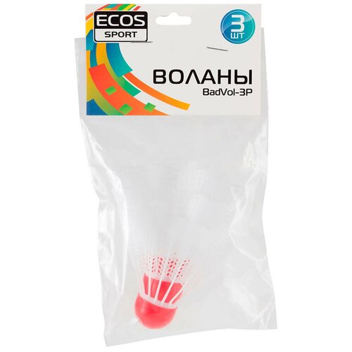 фото Набор игровой экос воланы бэдвол-3р 3шт 323115 ecos