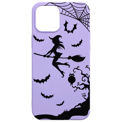 Силиконовый чехол на Apple iPhone 12 Pro Max / Эпл Айфон 12 Про Макс с рисунком Witch on a Broomstick Soft Touch сиреневый силиконовый чехол на apple iphone 14 pro max эпл айфон 14 про макс с рисунком witch on a broomstick soft touch сиреневый