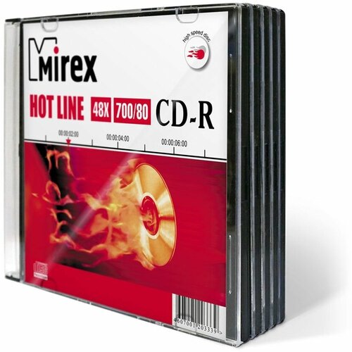 Диски CD-R Mirex HOTLINE 48X 700MB Slim case 5 диск mirex cd r 700mb hotline 48x slim box упаковка 3 шт