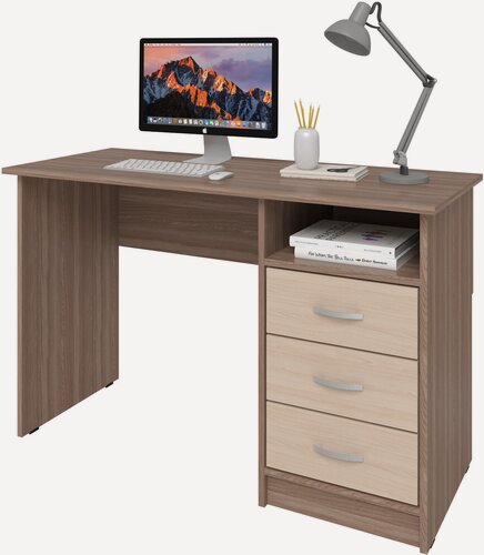 Изображение товара Стол письменный СитиМебель Хит-1, ШхГхВ: 100х50х75 см, цвет: Шимо темный/Шимо светлый