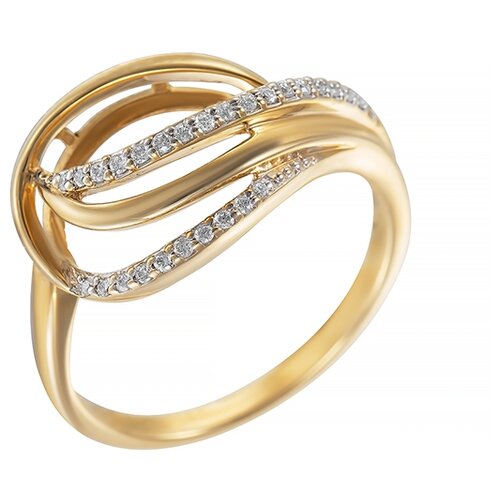 фото Jv кольцо из золота 585 пробы с бриллиантами r46042a014y001-yg, размер 17.5