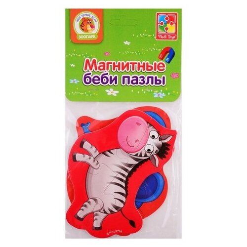 мягкий магнитный пазл монстрики 7 эл 2 картинки vt3208 22 vladi toys 7328922 Пазл Vladi Toys Слоник и Зебрик (VT3208-08), 7 дет., 15х18х0.5 см