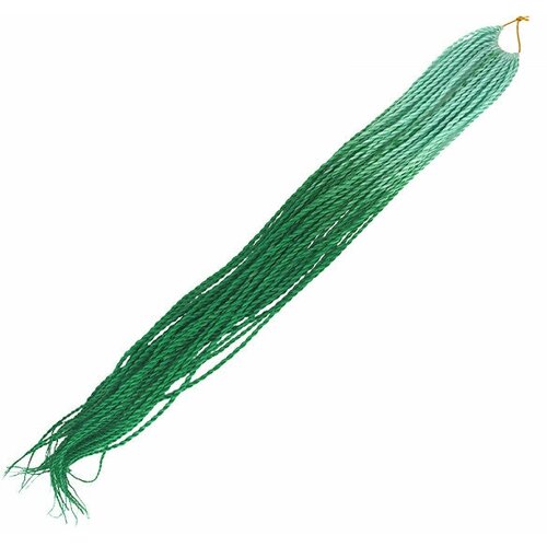Канекалон Сенегальские косы 65 см, омбре из светло-зеленого в зеленый канекалон сенегальские косы 65 см омбре из черного в темно зеленый