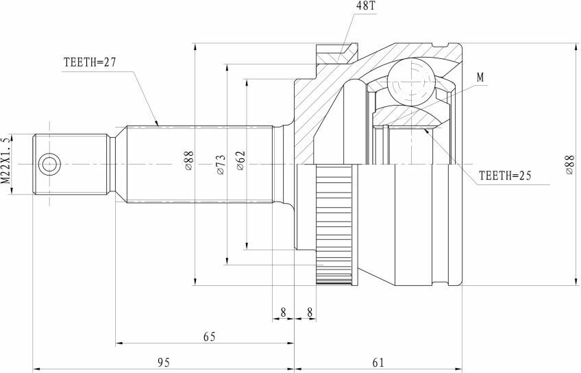 ШРУС наружний HYUNDAI Tucson/KIA Sportage II 04-10 GIK04063 GANZ