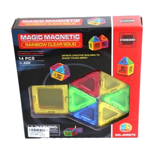 фото Магнитный конструктор Наша игрушка Magic Magnetic Standard JH6870 Rainbow Clear Solid