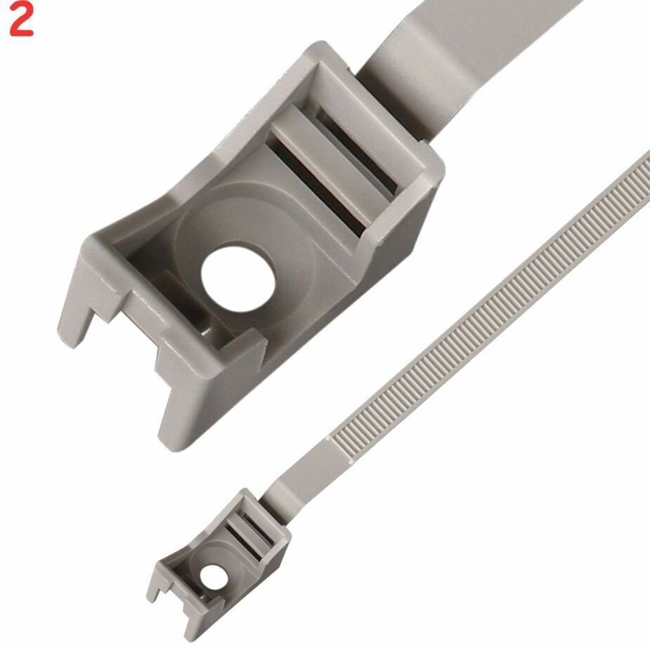 Ремешок для кабеля и труб 16-32 мм серый (30 шт.) (2 шт.)