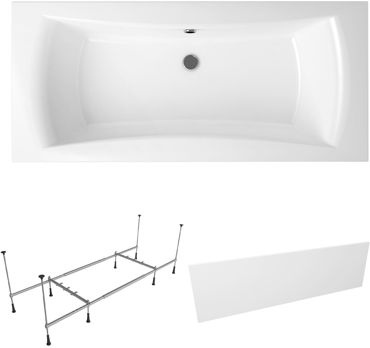 Комплект 3 в 1 Lavinia Boho Evan S2-37110200, акриловая ванна 200x90 см, каркас, лицевой экран