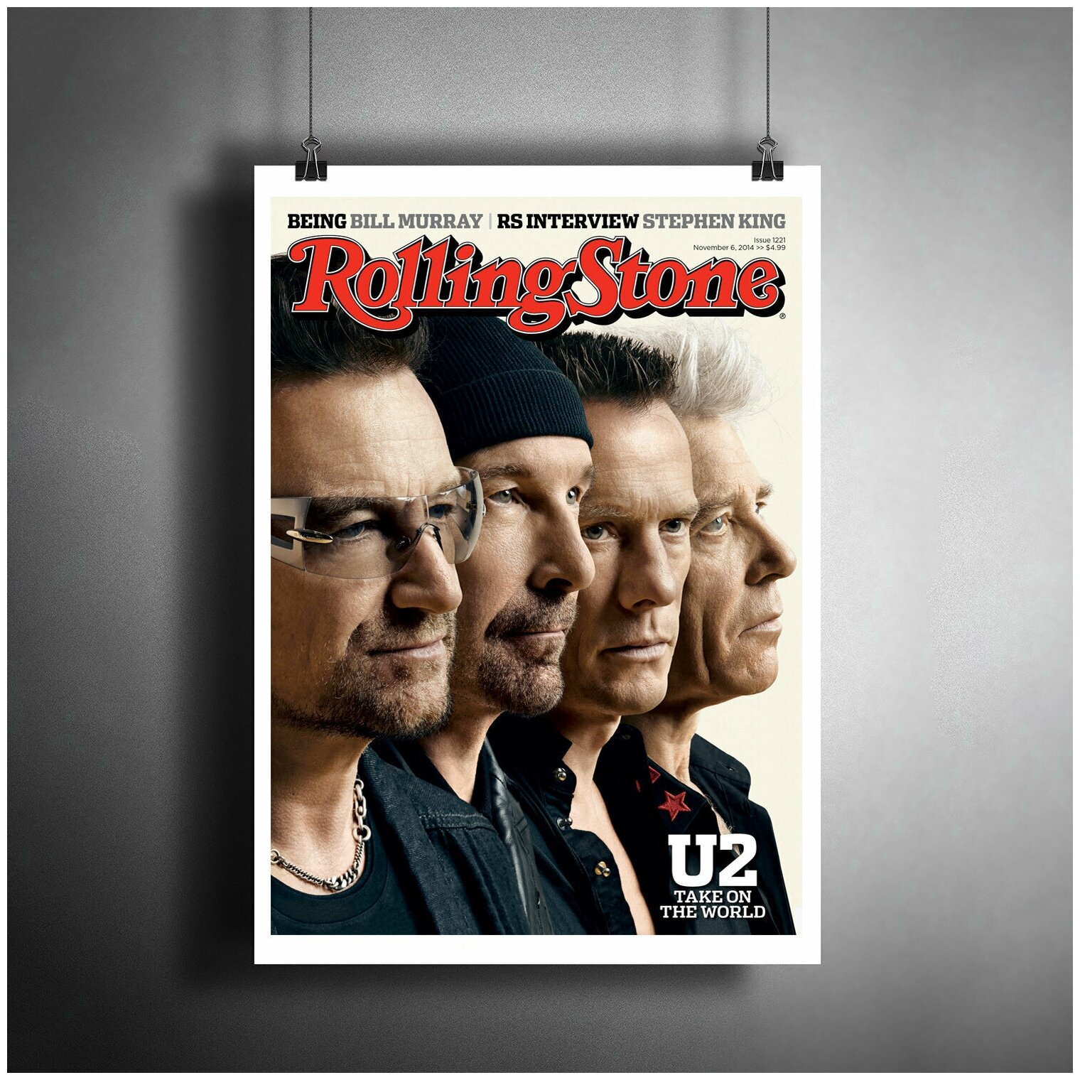 Постер плакат для интерьера "Музыка: Ирландская рок-группа U2 (Юту)" / Декор дома, офиса, комнаты, квартиры A3 (297 x 420 мм)