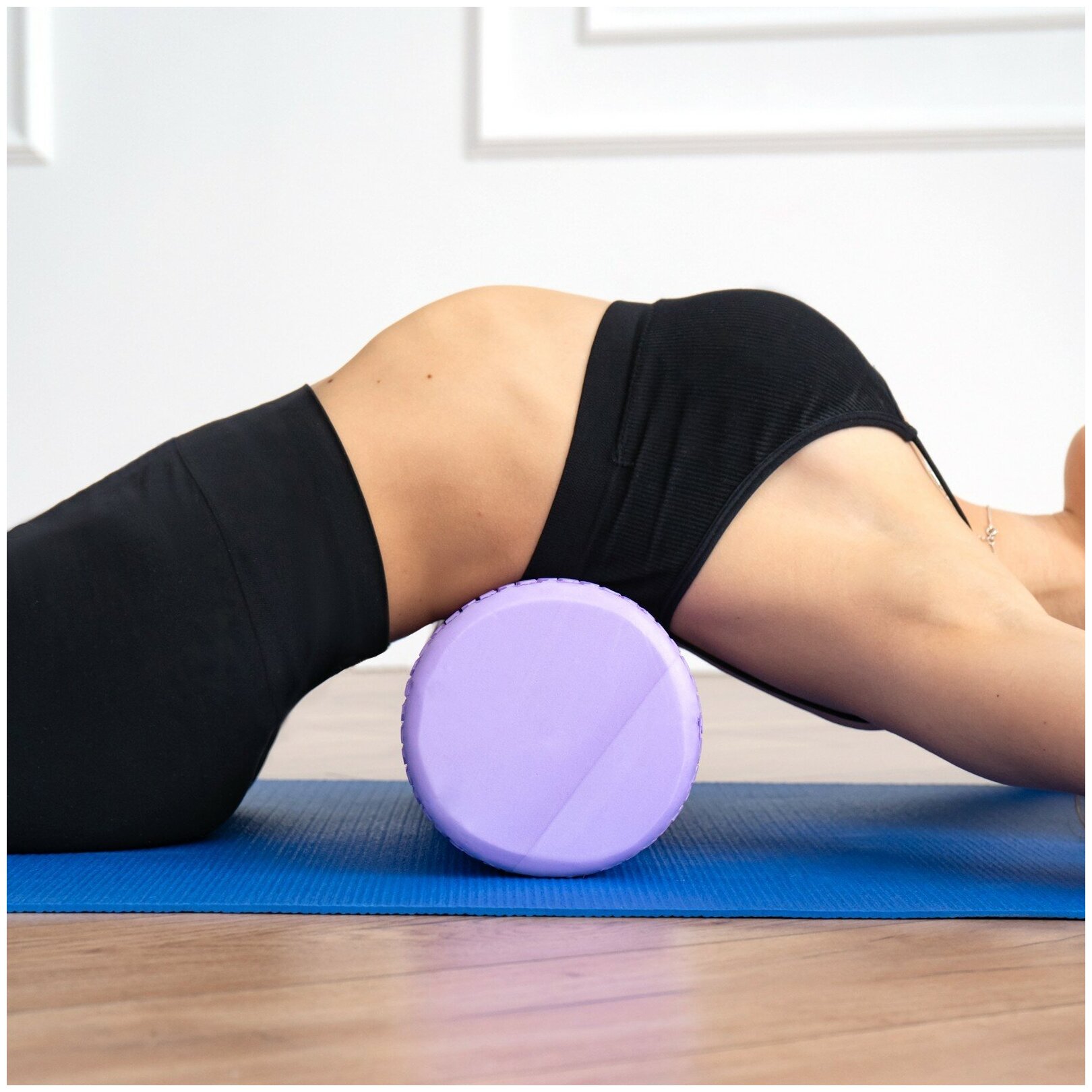 Роллер Sangh, для йоги, размер 45 х 15 см, массажный, цвет фиолетовый