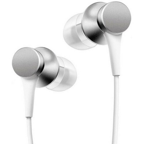 комплект 2 штук наушники xiaomi mi in ear headphones basic silver zbw4355ty Наушники Xiaomi Mi In-Ear Headphones Basic (Silver) (ZBW4355TY)