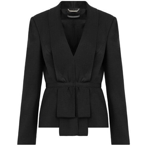Пиджак Alberta Ferretti, средней длины, силуэт прилегающий, размер 44, черный