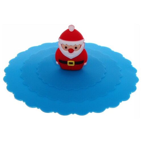 Крышка силиконовая для кружки 10см «Дед Мороз»