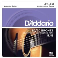 Струны для акустической гитары D'ADDARIO EJ13 80/20 BRONZE CUSTOM LIGHT 11-52