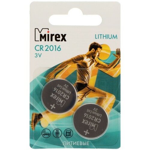 Батарейка литиевая Mirex, CR2016-2BL, 3В, блистер, 2 шт.